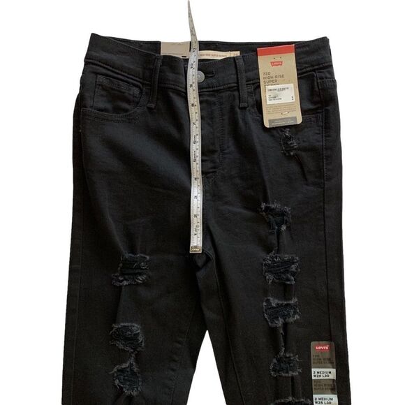 LEVIS 720 High Rise Super Skinny Distressed Jeans! - Picture 5 of 8